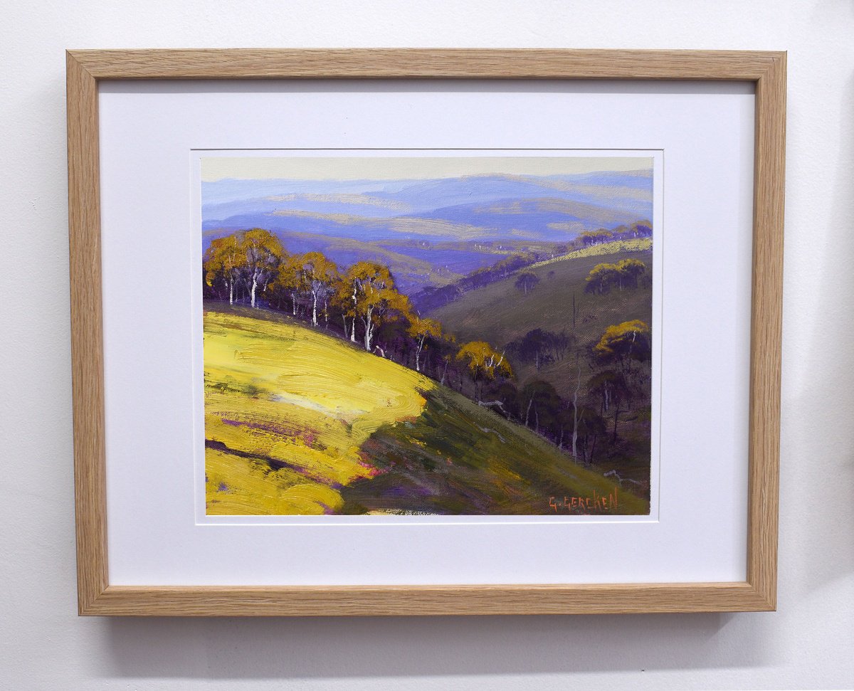 Sunlit Hillside Kanimbla Valley By Graham Gercken, 15 X 12, Artwork For Sale On Artfinder