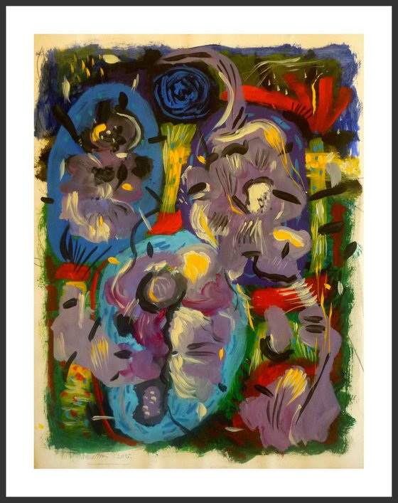 bleu,jaune,mauve / triptych 59,05 x 25,59 in (150x65cm)