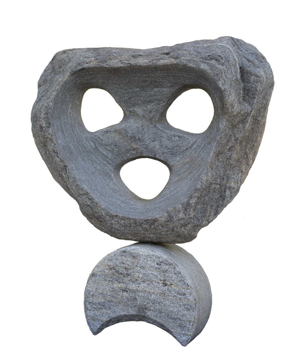 Expressive Portrait Stone Sculpture By Ognyan Chitakov, 13 X 15", "E.t.", Original Artwork