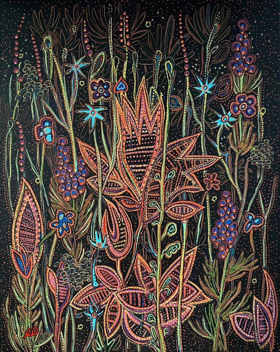  Midnight Flowers By Olga Rokhmanyuk | Roartus, 16 X 20, Artwork For Sale On Artfinder