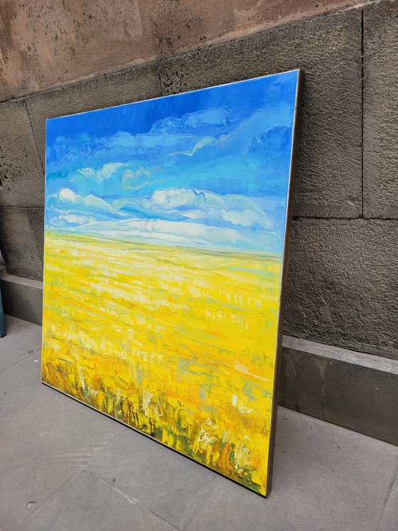 Yellow Field 80x80cm