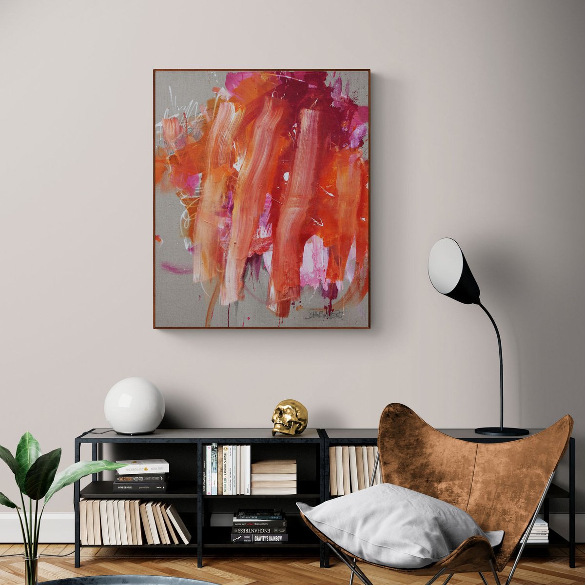 Impressionistic Painting , Orange Sunset Glow By Daniela Schweinsberg, 35 X 43, Artwork For Sale On Artfinder