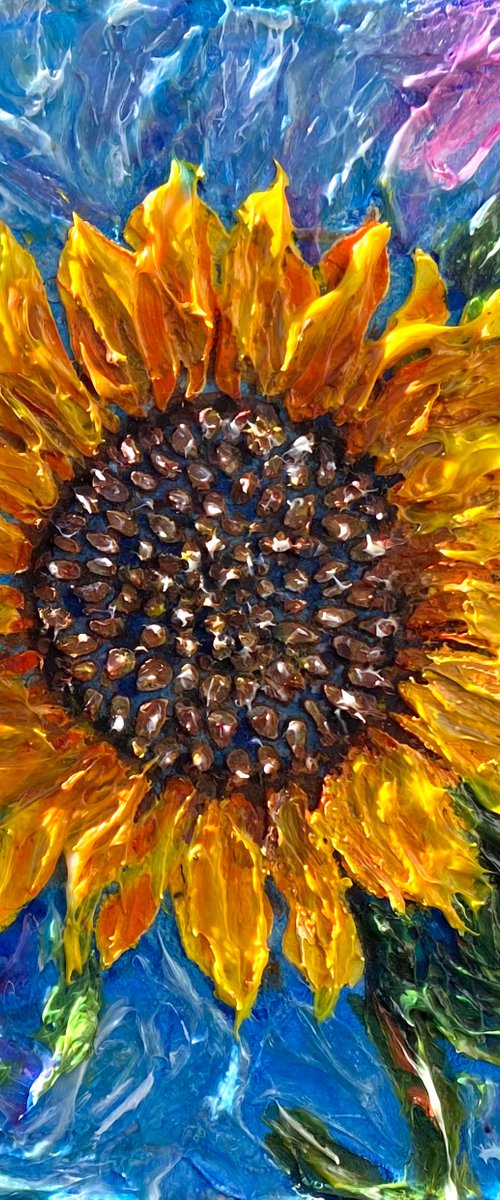Abstract Sunflower by Lena Owens at OLena Art