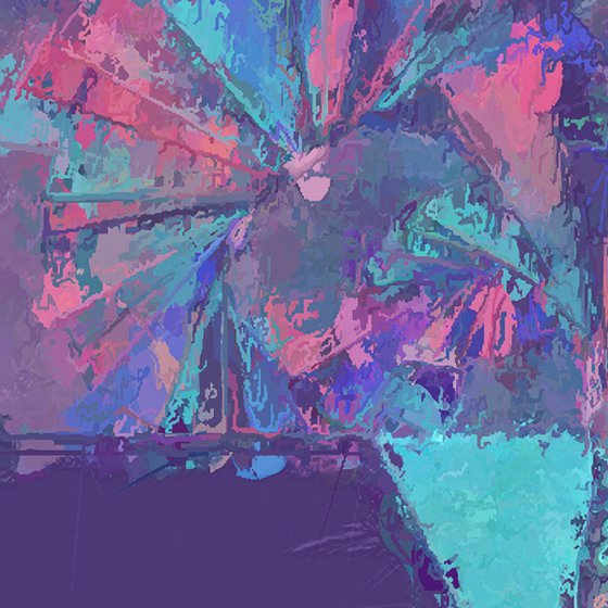 Cotton Candy Pinwheel - Abstract Digital Art