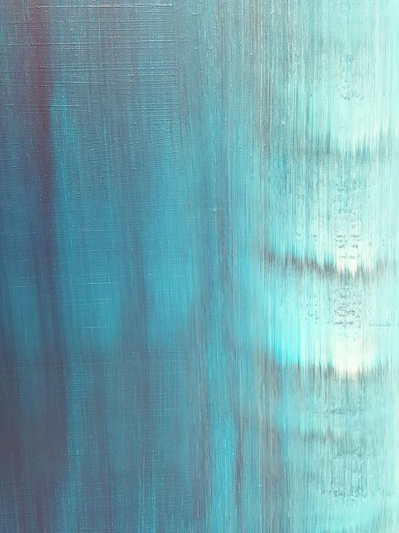 Cross the borders - large blue abstract