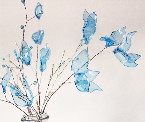 Elegance of sky blue - artistic flowers