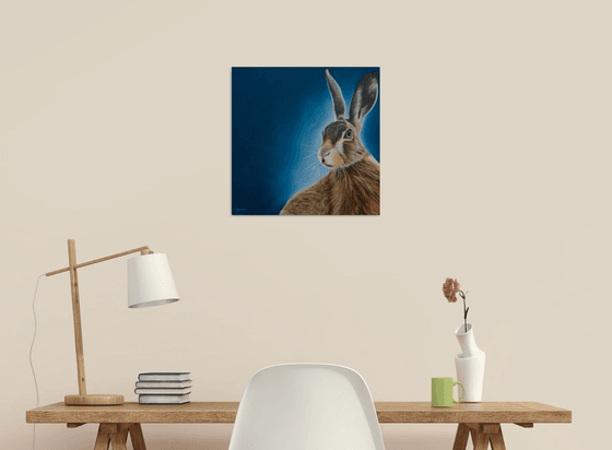 Moonlit Hare ( on canvas ) Free Shipping