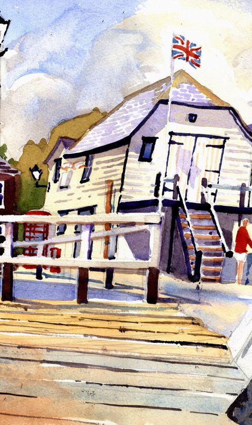 Broadstairs. View from the Jetty. Old Lifeboat House, Bleak House. Viking Bay. Tartar Frigate by Peter Day