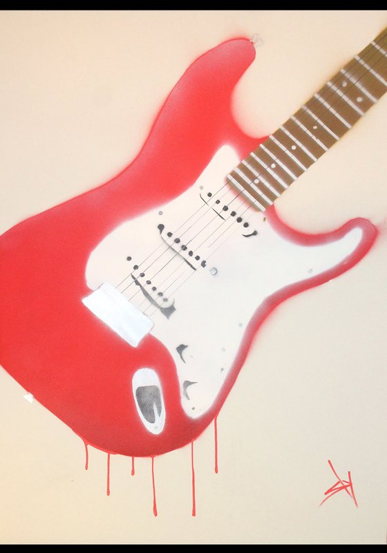 Bleeding guitar (on plain paper).