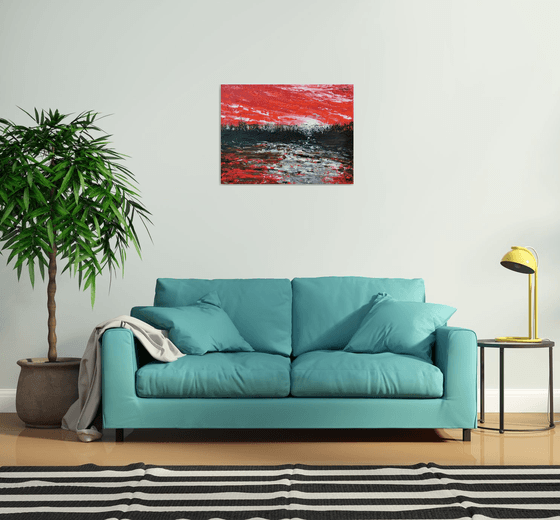Red abstract landscape