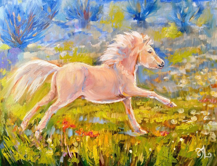 Pony Oil painting by Elina Vetrova Artfinder