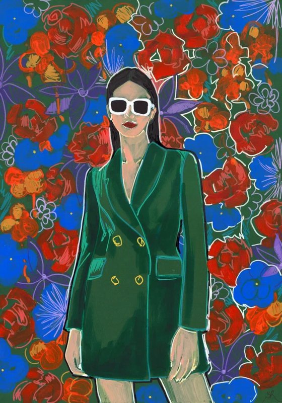 Woman in Green Coat