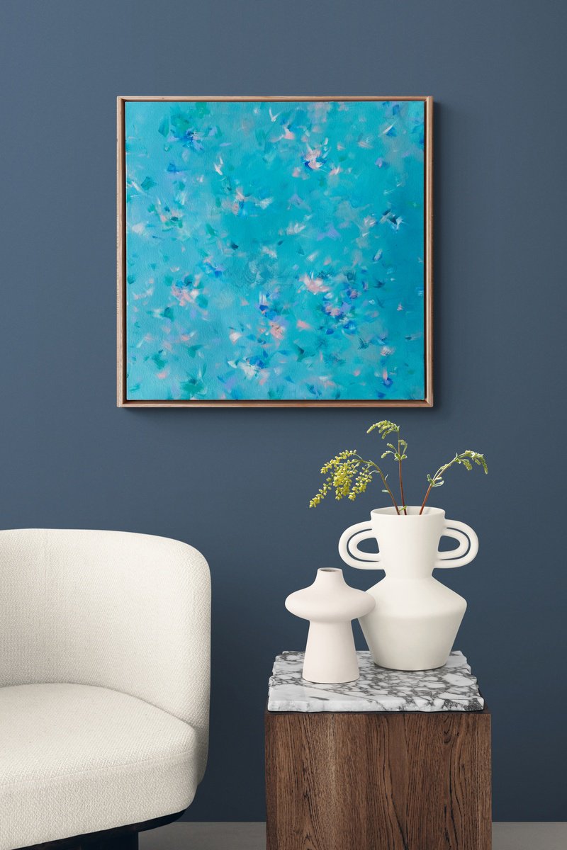 Abstract Botanical Acrylic Painting By Katherine Spiller, 25 X 25", Quiet Beauty, Original Artwork
