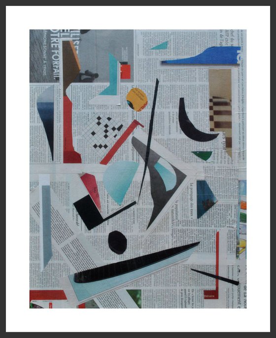 Lune noire / abstract collage / 40X52cm / 15,75"X20,5"