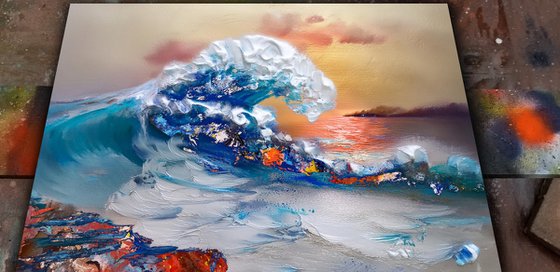 Abstract Painting Ocean Wave