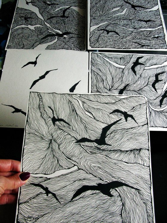 graphic birds in flight