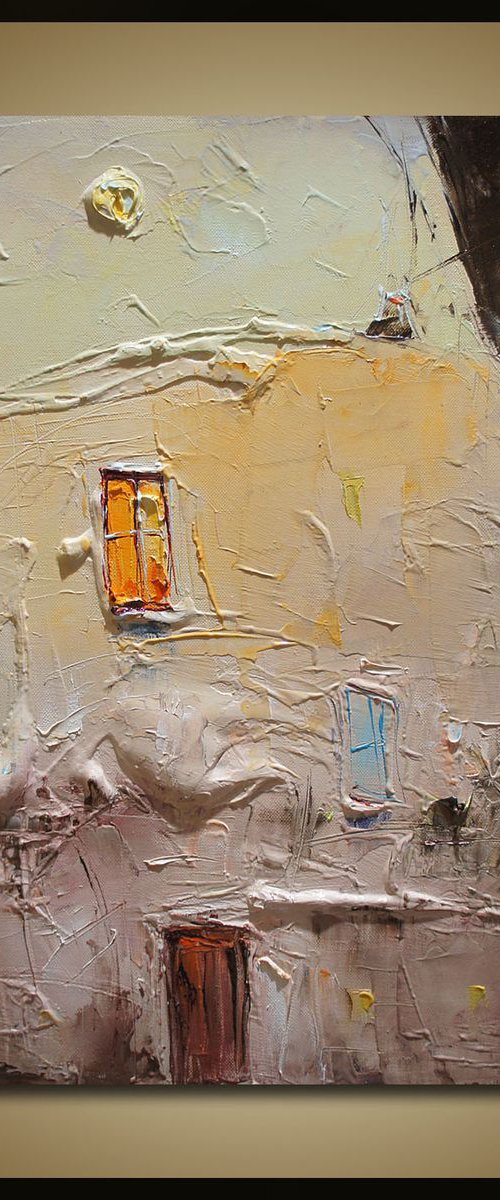 The blue moon, Abstract oil Painting by Stanislav Lazarov