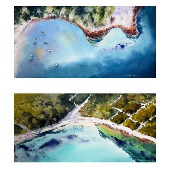 The Sea from the Sky (diptych)