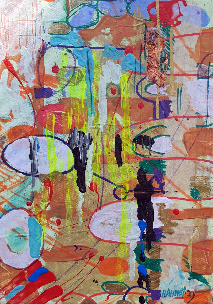 Abstract Landscape Oil Painting By Rakhmet Redzhepov, 8 X 11", City 4, Original Artwork