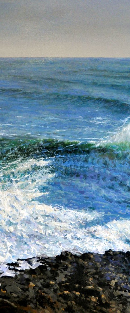 Huge swell Stradbroke by Trevor Salisbury