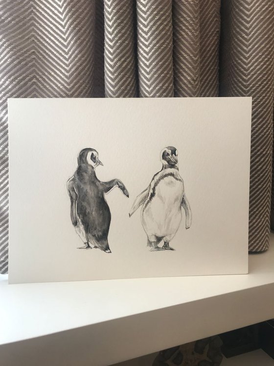 Penguins Watercolor