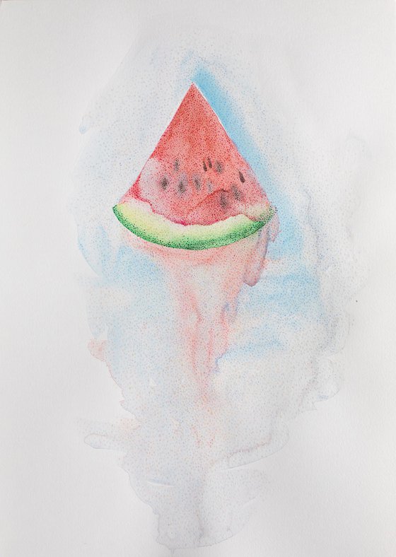 Abstract watermelon juicy slice