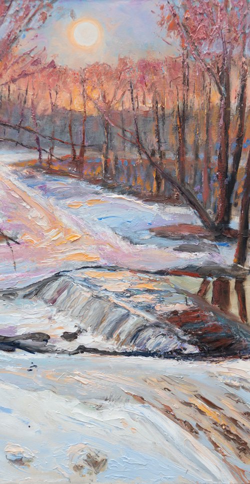 Evening at the waterfall by Vyacheslav Onyshchenko