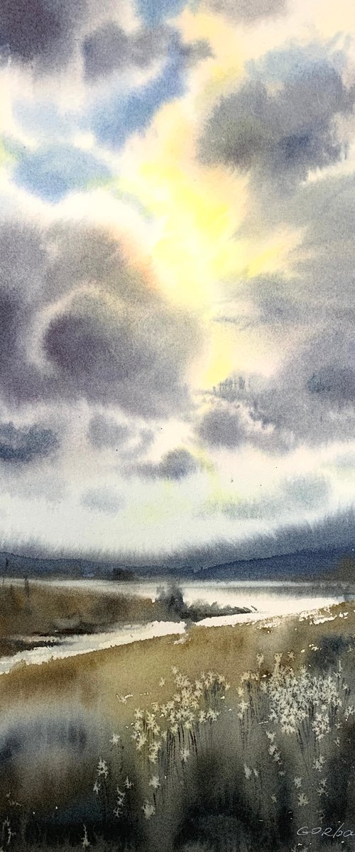 Field and clouds #6 by Eugenia Gorbacheva