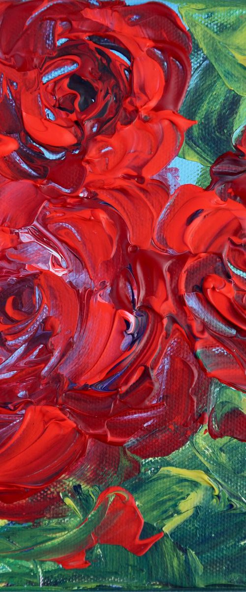 3 Red Roses by Emma Sian Pritchard