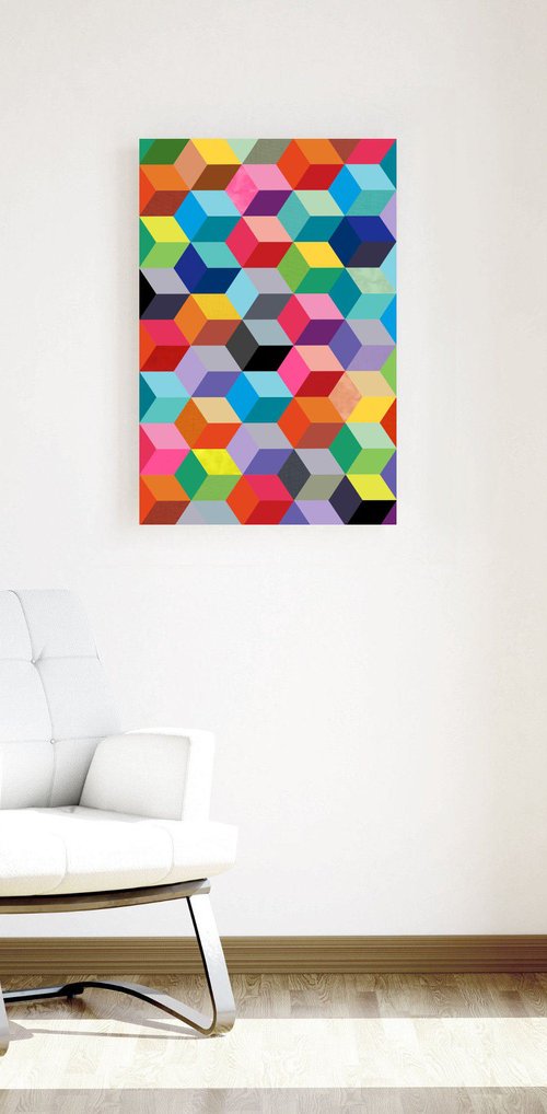 Geometric cubes by Jennifer Bell