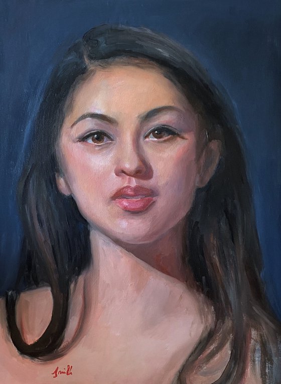 Portrait of a Woman. Contemporary oil painting. Ready to hang.
