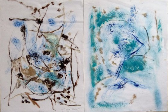 Two floral sketches - 29x40 cm - affordable & AF exclusive !
