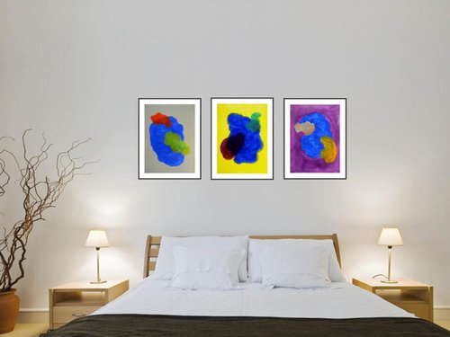 nébuleuse / Triptych : 35,43 x 15,75 in (90 x 40 cm) by Pierre-Yves Beltran