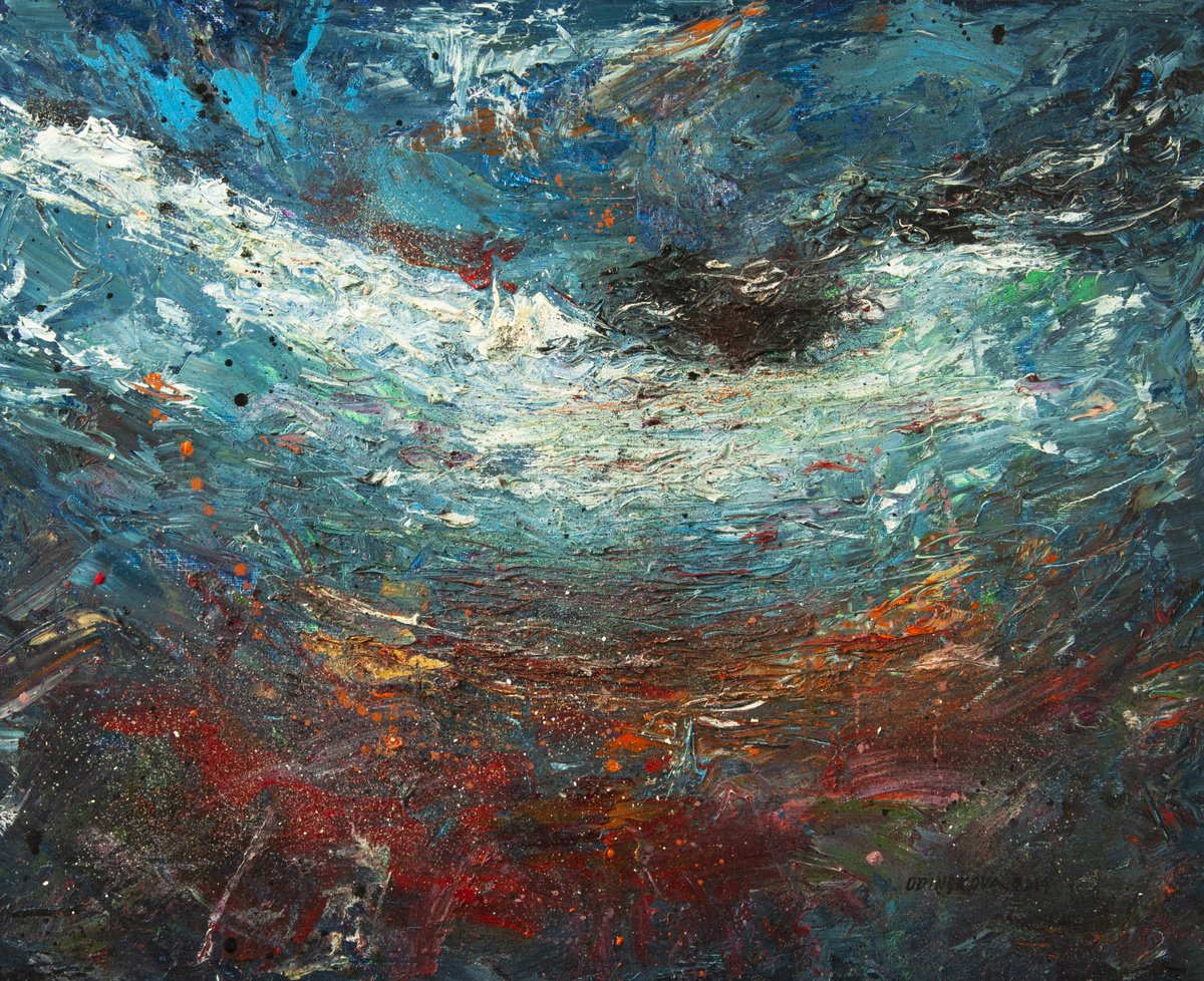 Abstract Oil Painting By Valda Rose Art Gallery, 24 X 20", Let There Be Light 002, Original Artwork