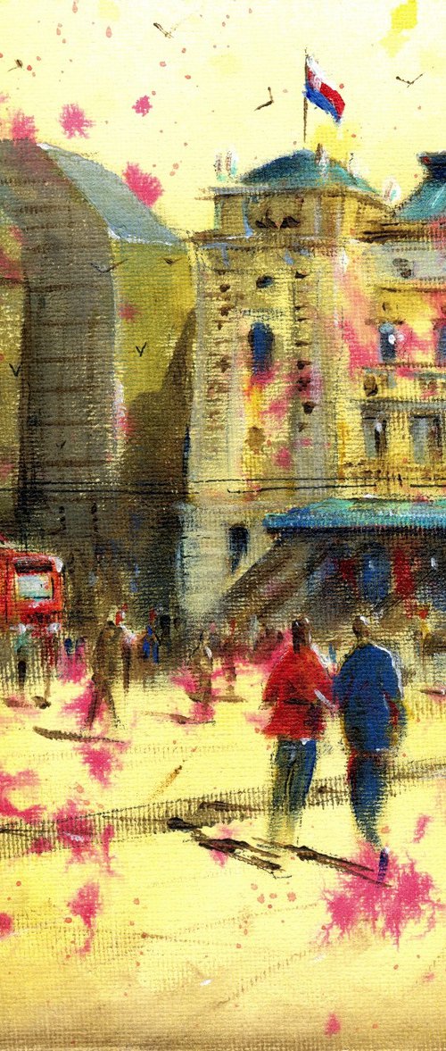 Scars of Republic Square Belgrade 20x20cm 2020 by Nenad Kojić watercolorist