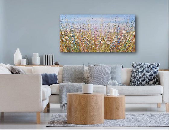 Summer Daisies - wildflower meadow painting