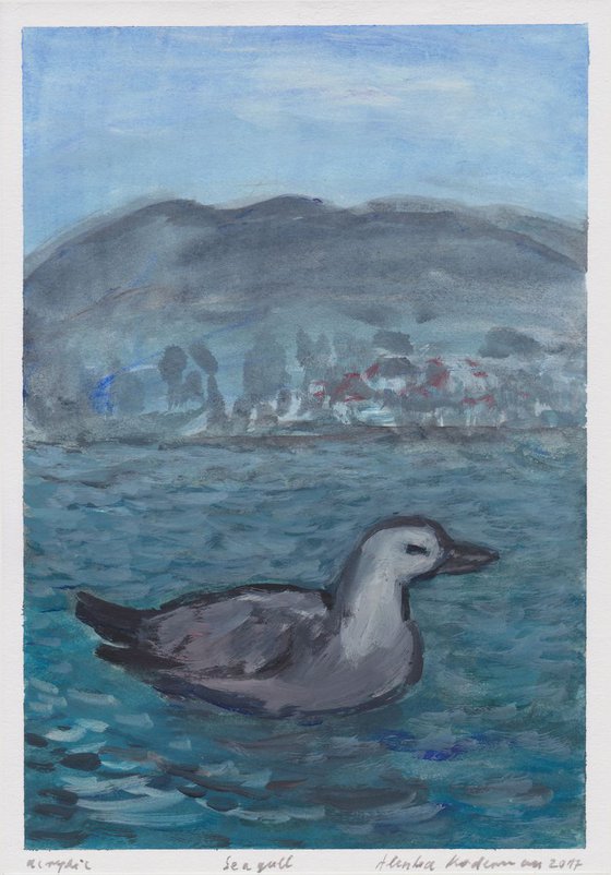 Seagull, 2017, acrylic on paper