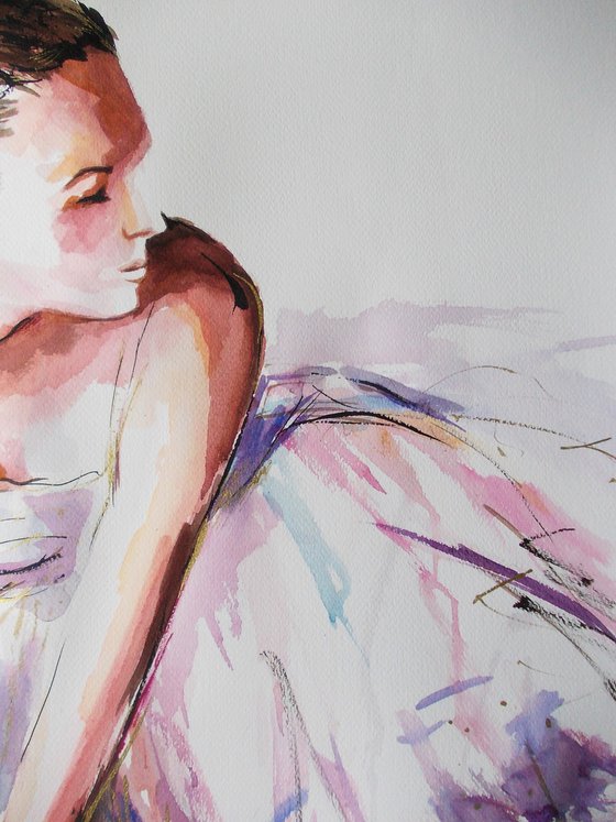 Purity  -Ballerina Painting on Paper