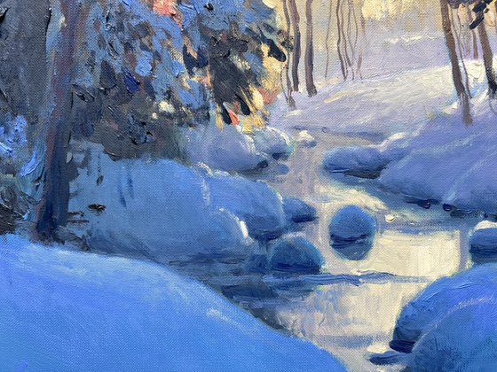 Lit Winter Stream
