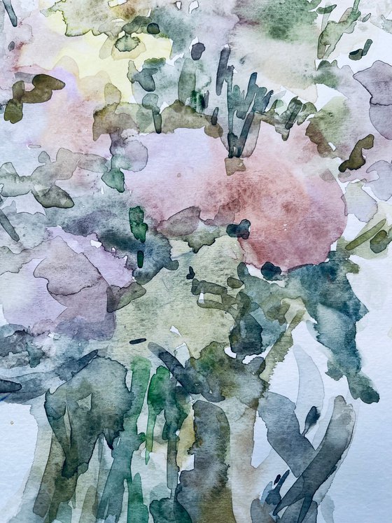 Bouquet of flowers. Original watercolour painting.