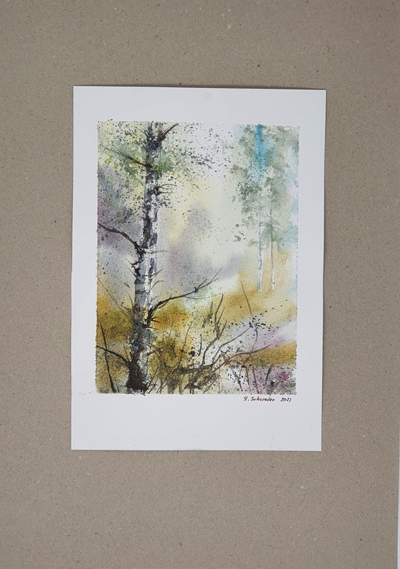 7/20 ORIGINAL WATERCOLOR painting. Trees series