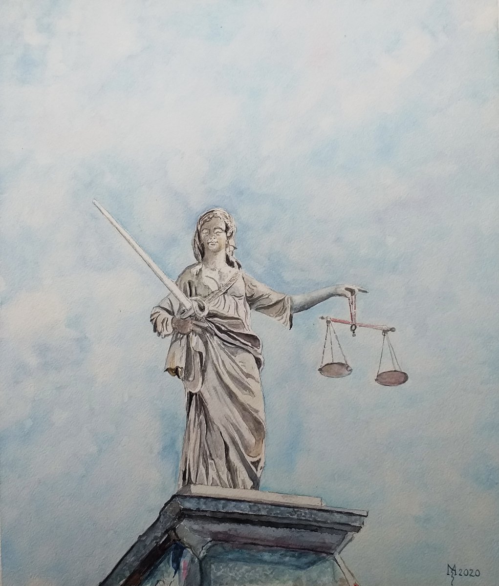 JUSTICIJA GODDESS OF JUSTICE 37.5 x 44 cm by Zoran Mihajlovi? Muza
