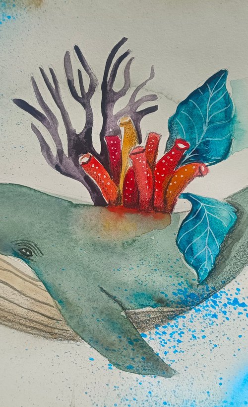 Whale with corals (small) by Evgenia Smirnova