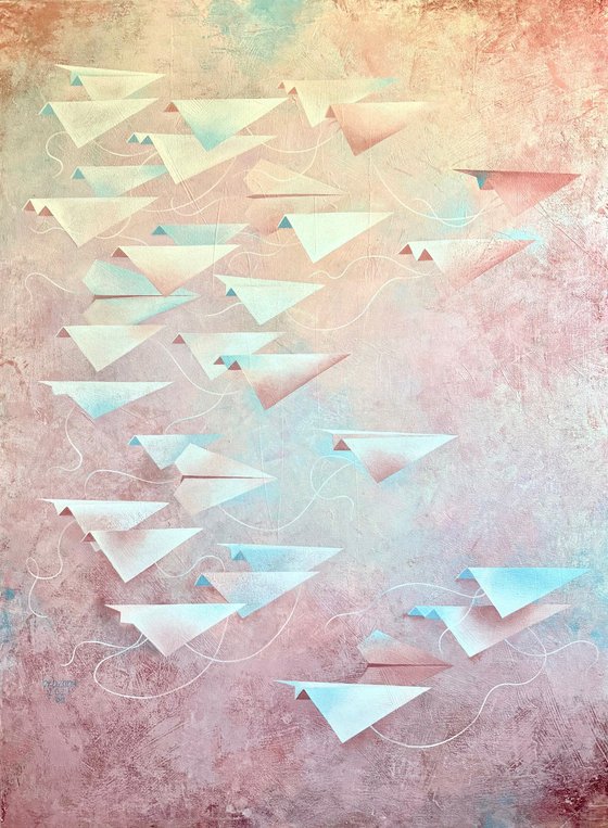 Paper Dreams in the Pink Sky, Origami # 1
