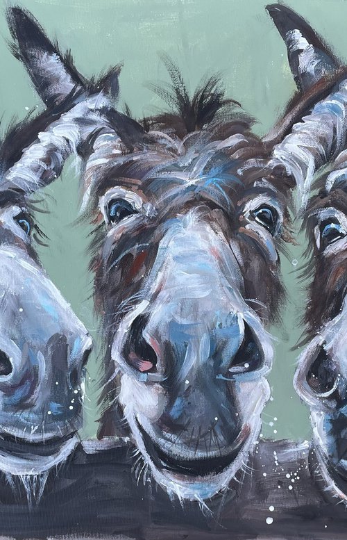 Donkey trio by Louise Brown