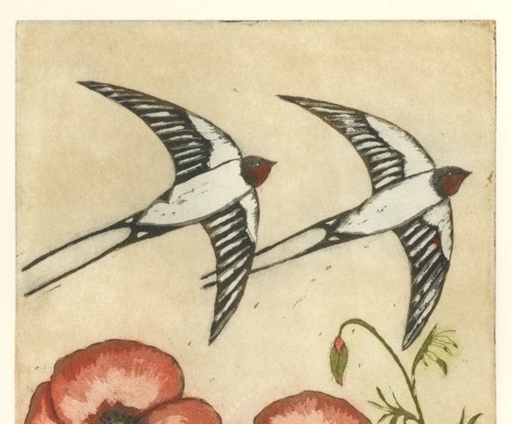 Swallows and Poppies