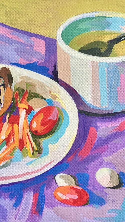 Quail Broth still life by Ole Karako
