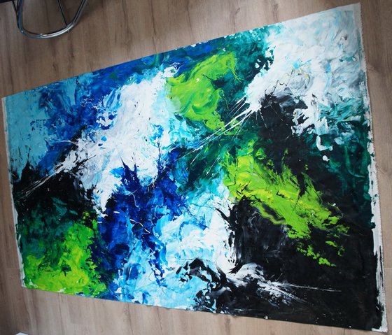 CANVAS ONLY: Color Storm III (200 x 110 cm) XXXL (80 x 44 inches)