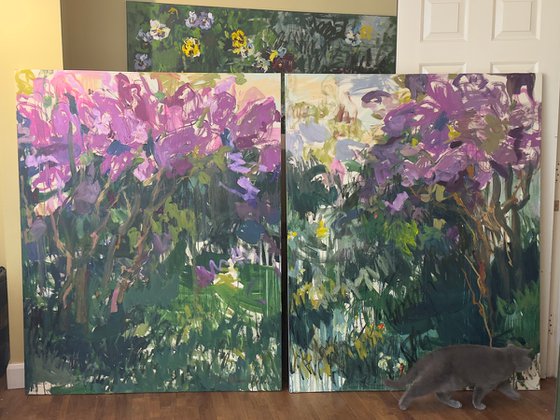 The scent of liliac. Diptych.