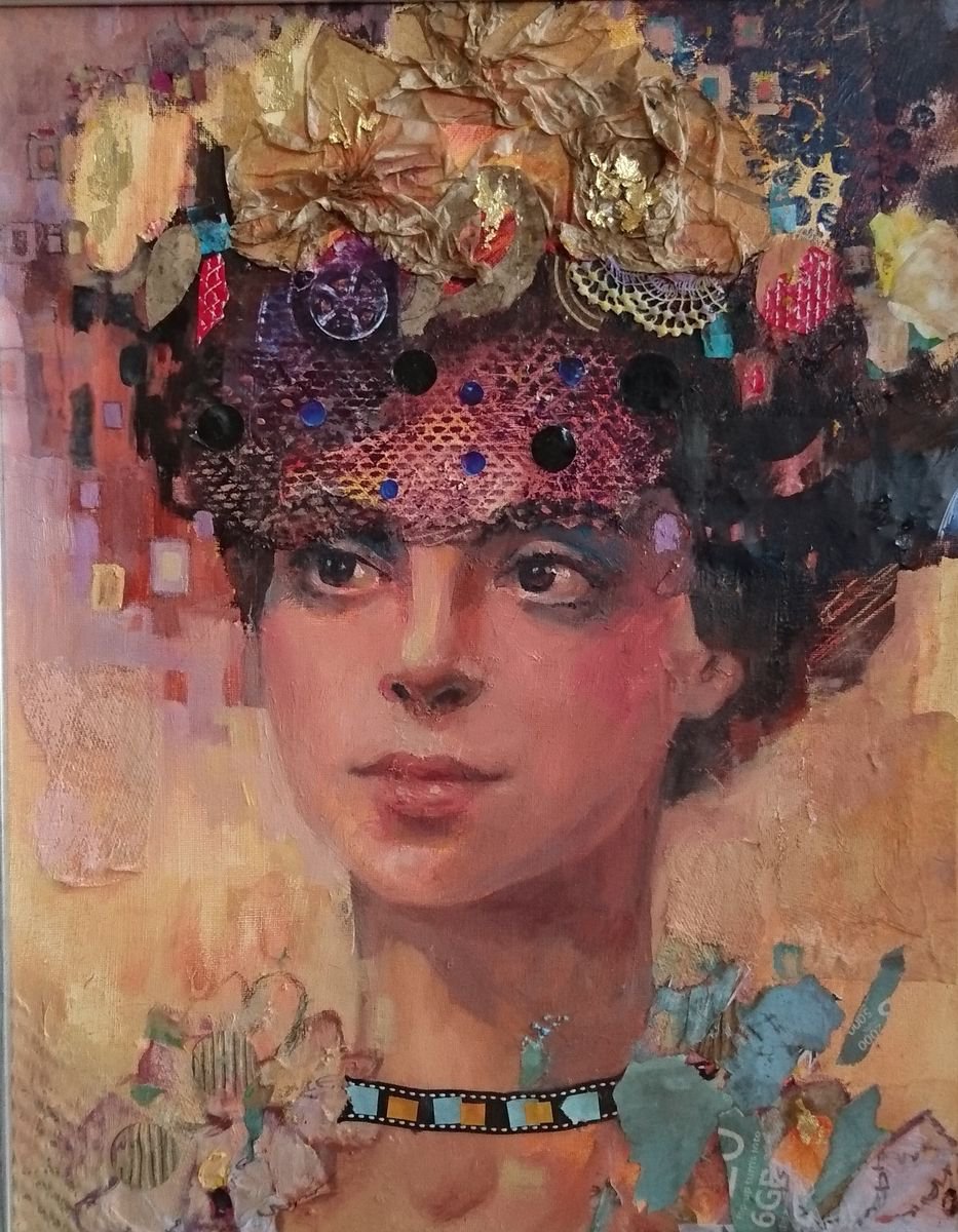 Lady with flowers by Olga Lomax